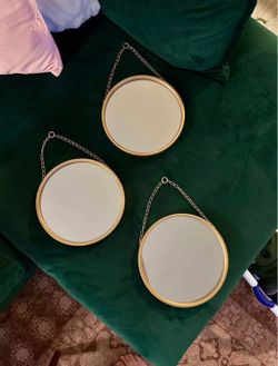 Gold round wall mirrors