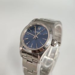 Rolex Oyster Perpetual 67180 Blue Dial 24mm Stainless Steel Watch