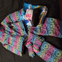 Girl's Snow Suit With Boots And Gloves, Brand New Never Worn..
