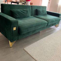  NEW  - Combo Set -  Velvet Loveseat Sofa And Rug