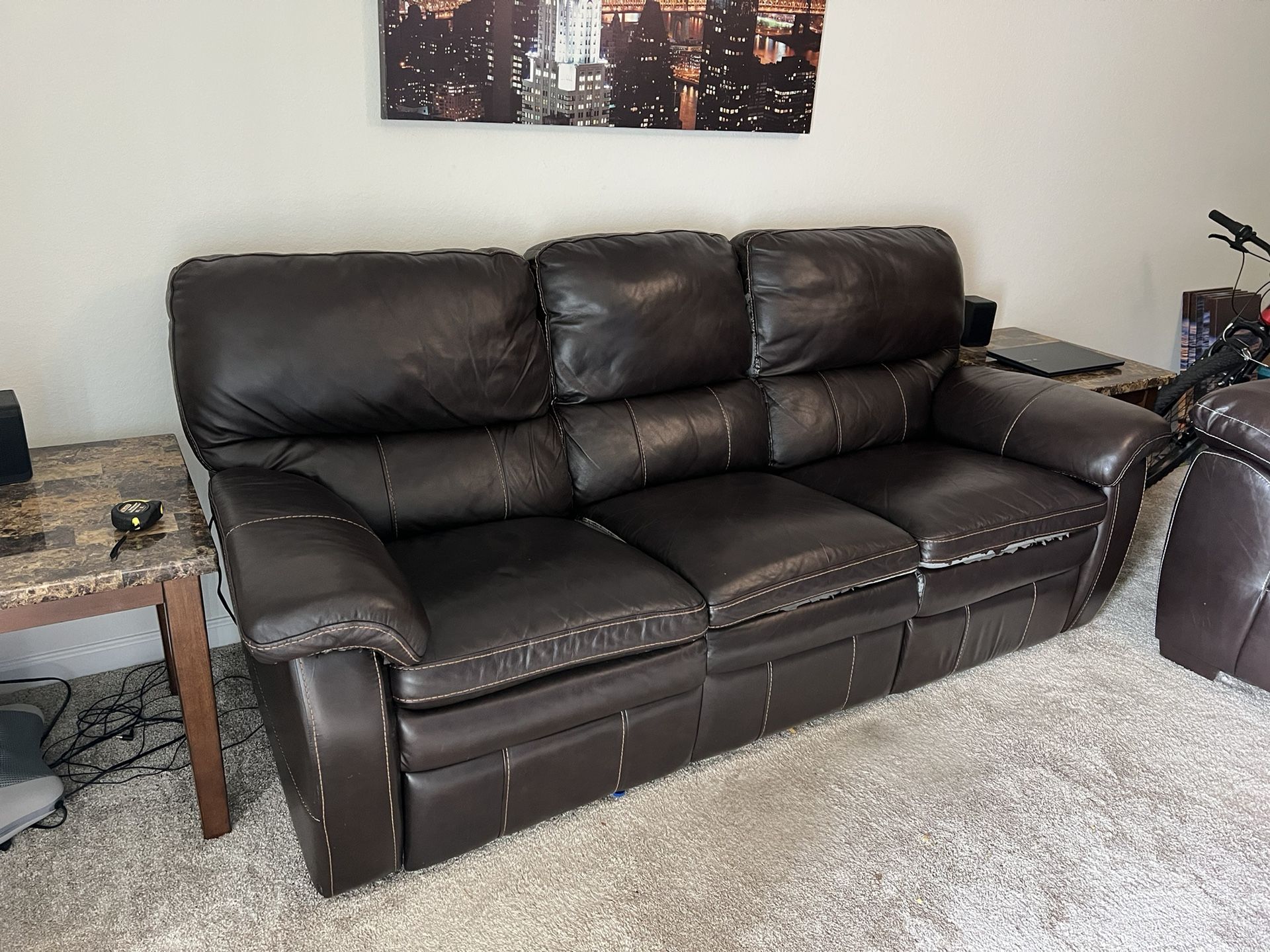 Faux Leather Couch