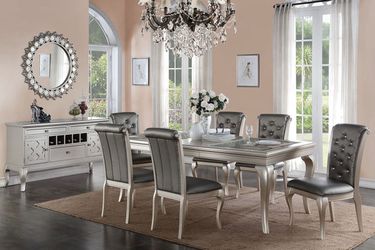 Silver dining table set