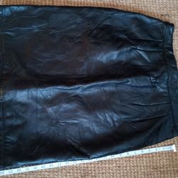 Black Leather Skirt Size 14 Patchwork