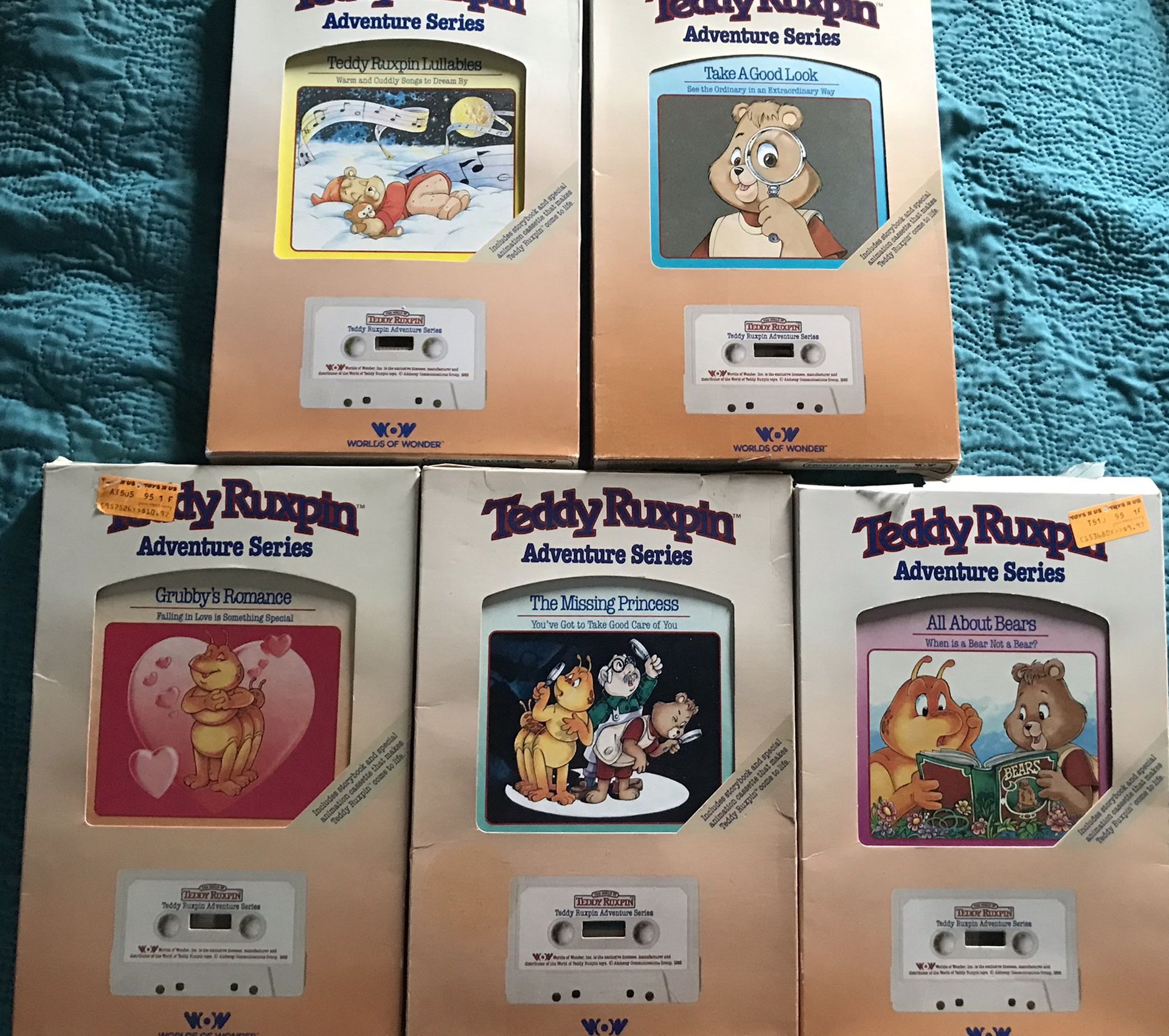 Vintage 1985 Teddy Ruxpin Books And Cassette Tapes