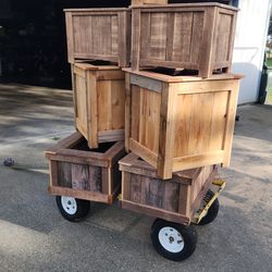 Wooden planter boxes