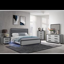 Brand New Complete Bedroom Set With LED Lights For $999