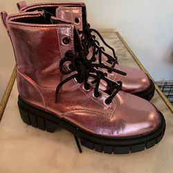 Girl Pink Metallic Boot