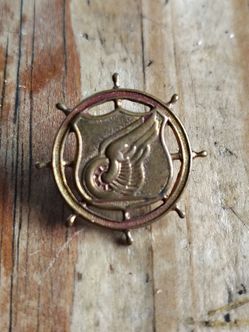 12 US Army transportation Corps Vintage Winged Wheel Lapel Pins Vintage Brass Ship Wheel Pin Badge