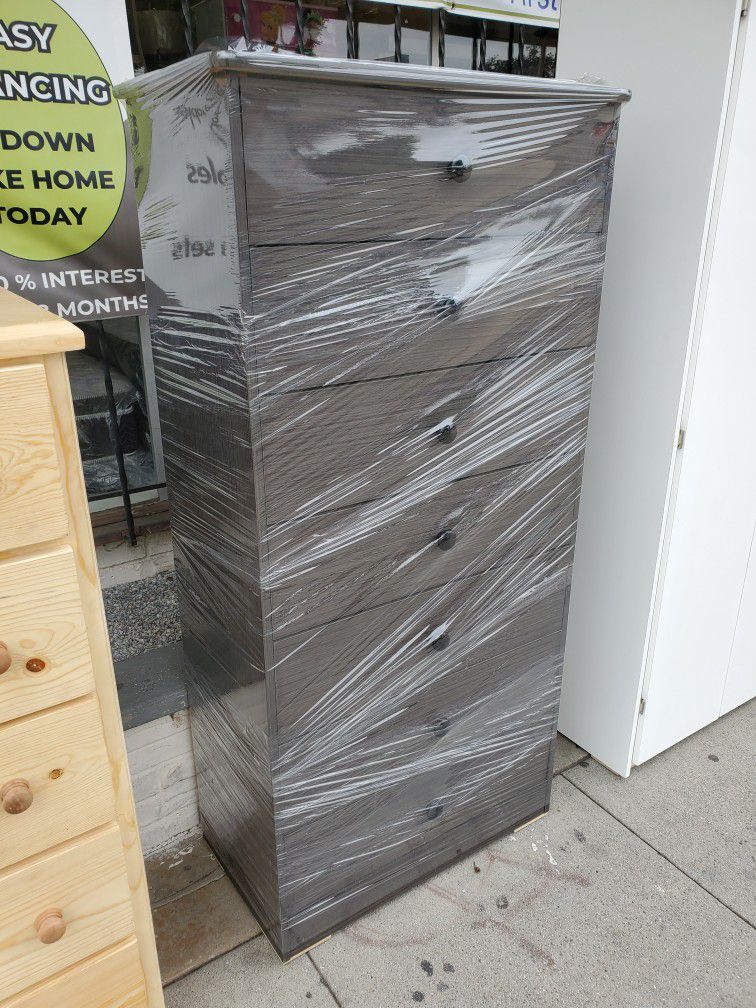 Brand New Tall Grey 7 Drawer Dresser Chest Available In Other Colors 