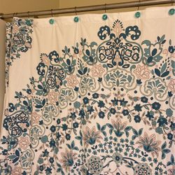 Shower Curtain And Hooks 