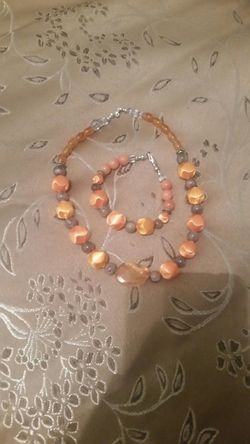 Handmade necklace with matching bracelet