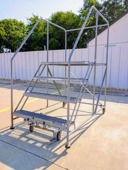 Cotterman® Warehouse Work Ladder Welded Steel Platform! 