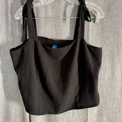 Wide tie strap crop gauze tank Top festival BoHo minimalist Boxy Moto Goth Glam