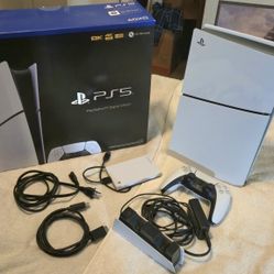 PS5 Slim Digital Bundle – 2TB Storage, Controller, Charging Dock – Works Perfect