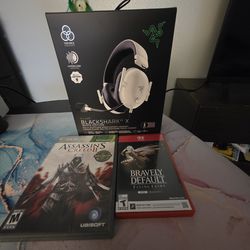Xbox headset, game and Nintendo switch 2 game