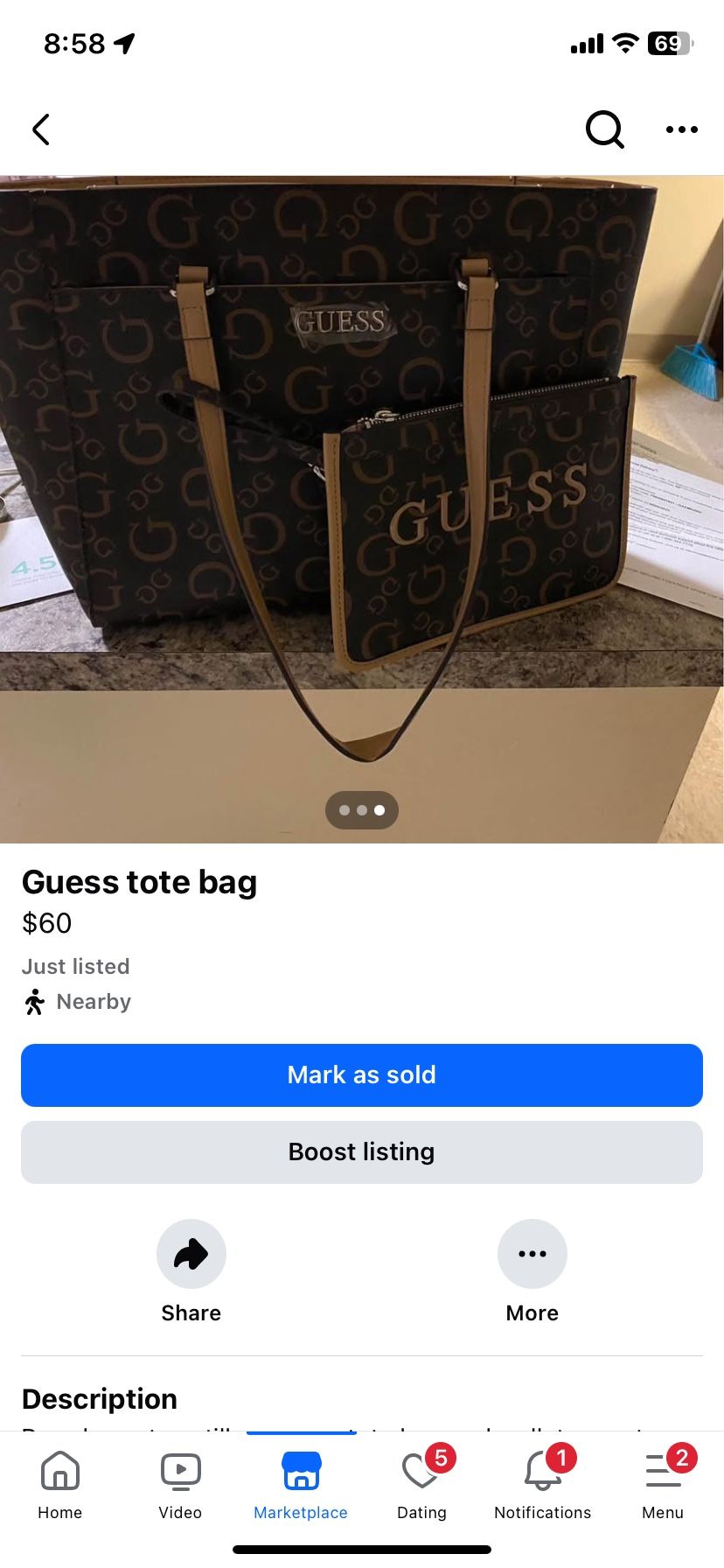 Guess Tote Bag And Wallet