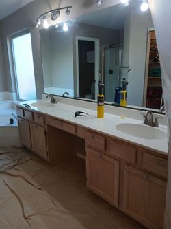 Quartz 3 piece bathroom vanity set
