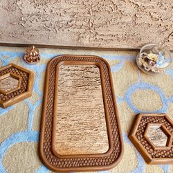 Vintage Wicker Faux Mirrors 