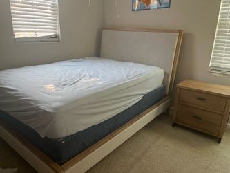 Queen Bed Frame with mattress ,Headboard, matching chest drawer