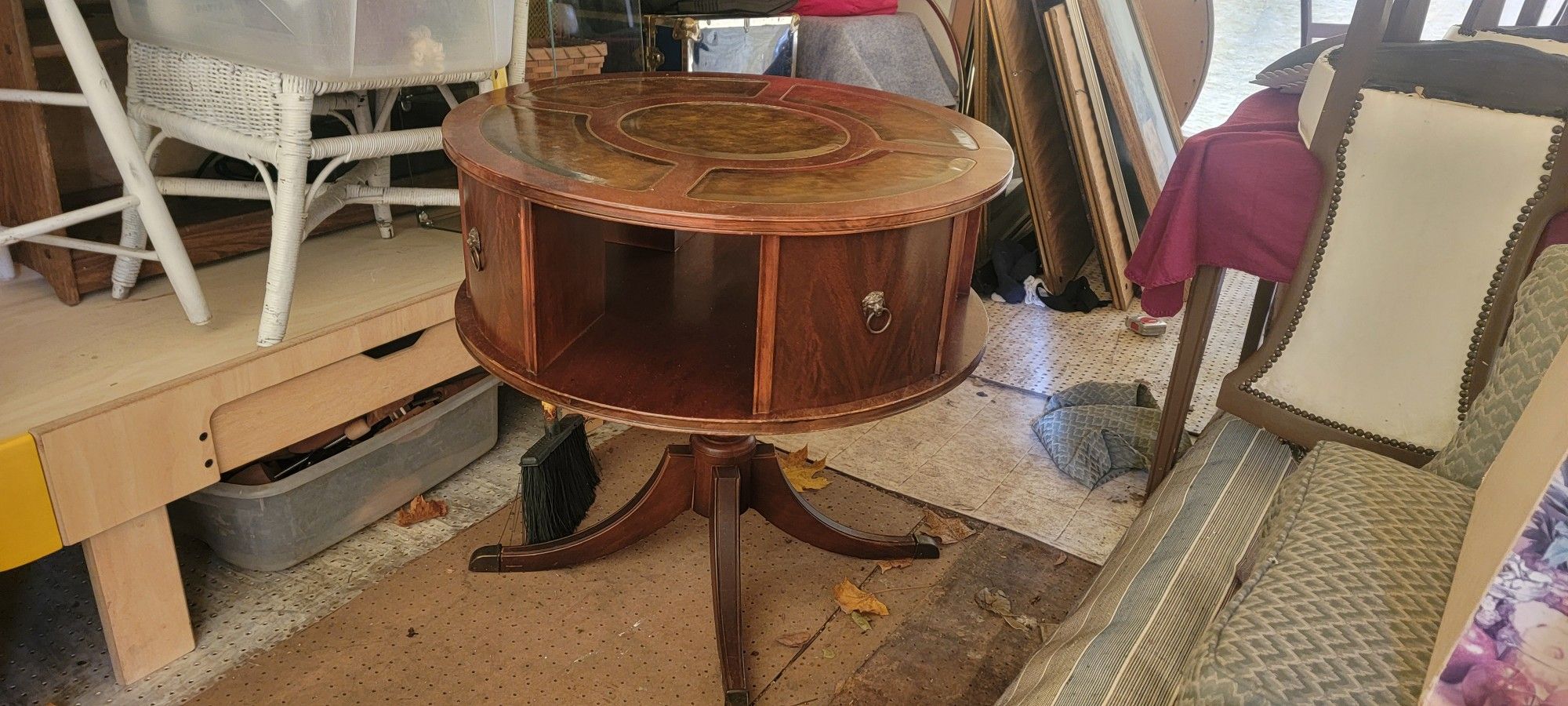 Revolving Drum Table Bookcase Vintage