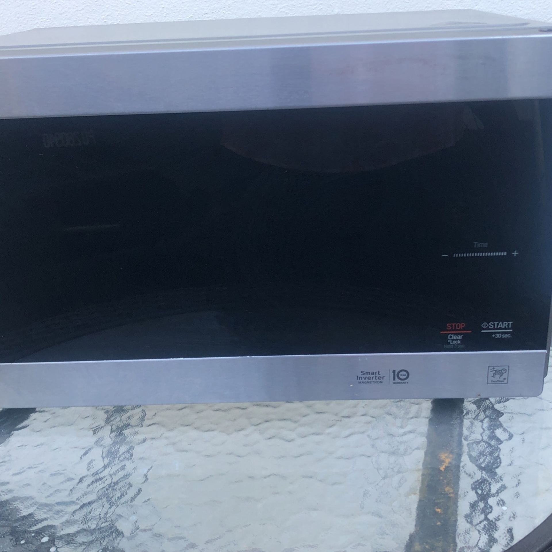 LG gray microwave