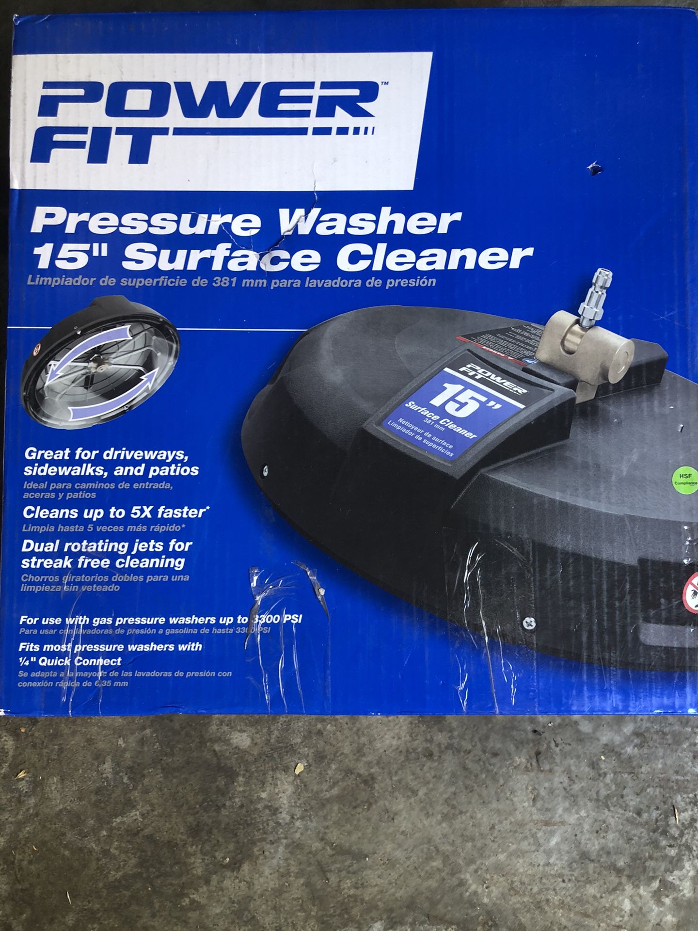 POWER FIT PRESSURE WASHER 15 INCHES SURFACE CLEANER BRAND NEW