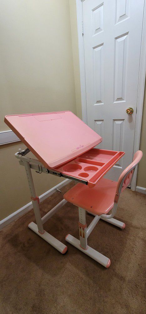 Kids Height Adjustable Desk And Chair
