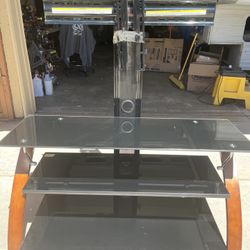 TV Stand, Glass Shelves for 60+ Size TV