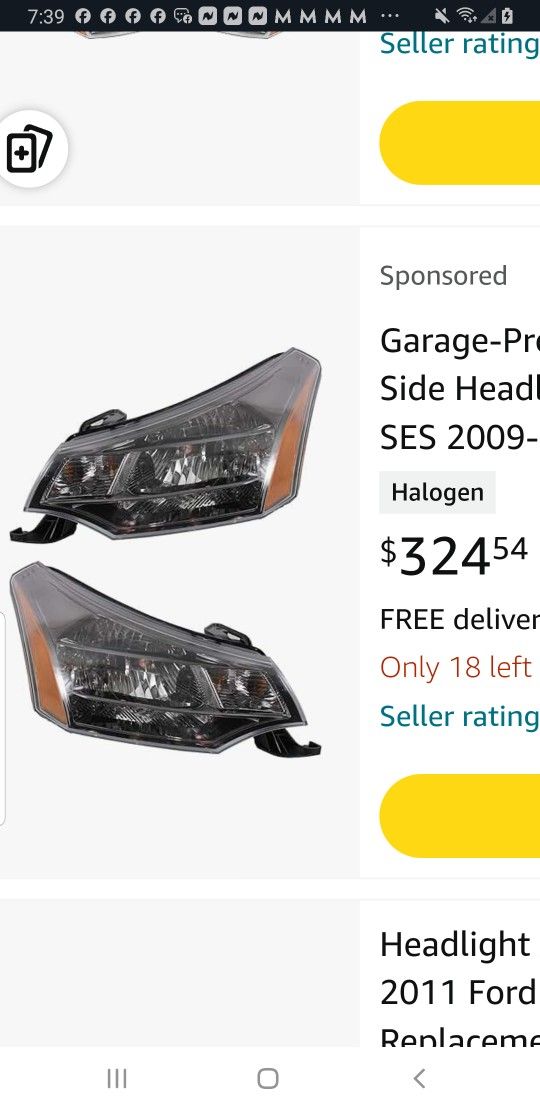 2008 -2011 Ford Focus SES Headlight Assemby