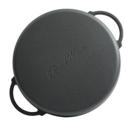 The Pioneer Woman Timeless Pre-Seasoned Plus 13.5" Cast Iron Family Pan, Black