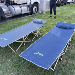 Nice C Folding Camping Cot, Sleeping Bed, Tent Cot, with Pillow, Carry Bag & Storage Bag, Extra Wide Sturdy, Heavy Duty Holds Up to 500 Lbs, Lightweig