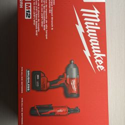 M12/M18 12/18V Lithium-Ion Cordless 3/8 in. Ratchet and 1/2 in. High Torque Impact Wrench with Friction Ring Combo Kit