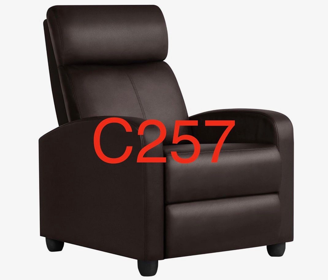 C257. Recliner Chair Faux Leather Recliner Sofa