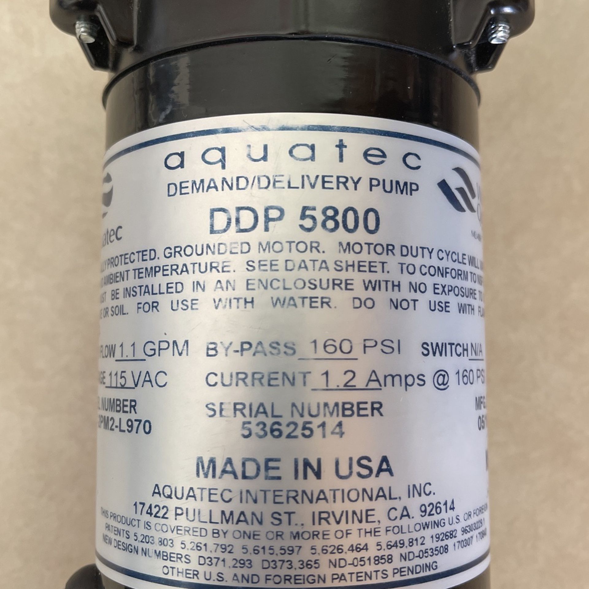 Aquatec Demand / Delivery Pump DDP 5800