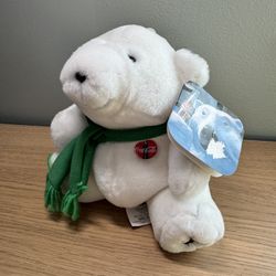 Vintage 1998 Coca Cola Company Polar Bear Stuffed Animal Doll With Tags