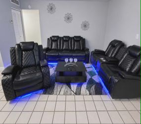 🔥 Power 3-Piece Reclining Sofa Set | Reading Light Feature | 🚚 Delivery Available 💳 Financing Available 🔥