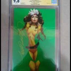 Marvel comics X-Men #1 9/21 Signed by J. Scott Campbell On 10/13/21 CGC signature series numbered 115/300 ap CGC grade 9.8 white pages "virgin" cover