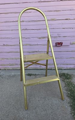 Vintage MD Gold Anodized Aluminum Step Stool