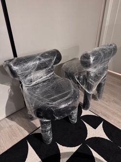 Black Boucle Dining Chairs - Set of 2