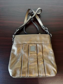 New Gold Metallic Leather Crossbody Bag