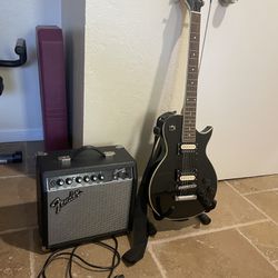 Electric Guitar and Mini Amp