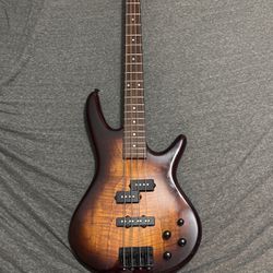 Ibanez GSR200SM 4-String Electric Bass Guitar Brown Burst Rosewood (With Positive Grid Spark Go Smart Amp)