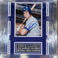 Dodgers Icon Steve Garvey Signed, PSA-Certified, Custom-Framed Photo Display Piece 