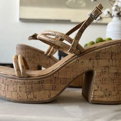 Platform Cork Wedge Sandals