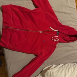 Polo Hoodie Red Bronx Only Pick Ups Size Large But Fits Like Medium
