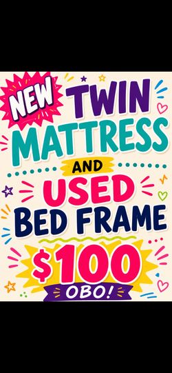 New twin mattress/used bed frame set