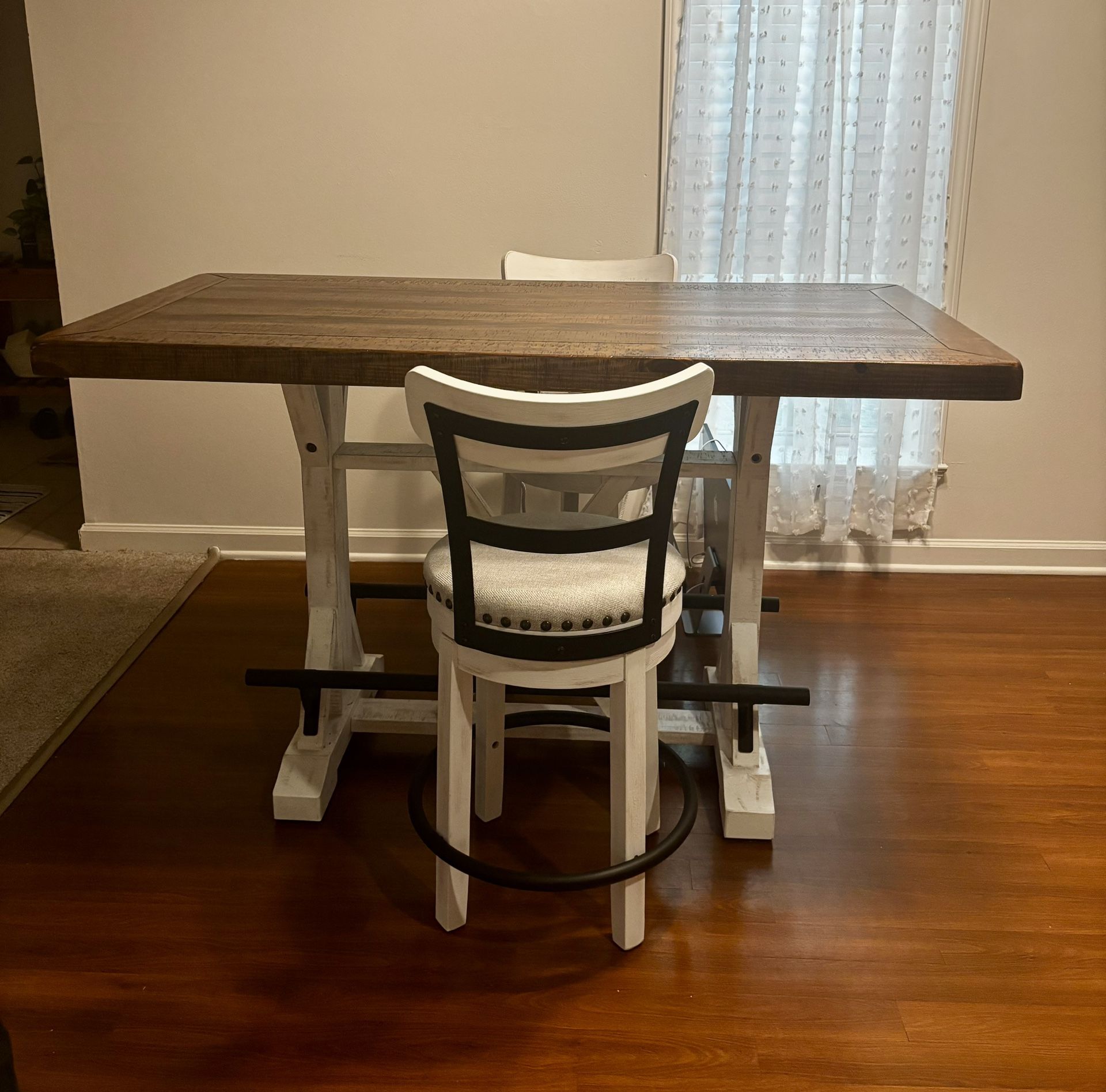 Ashley Valebeck Farmhouse Counter-Height Dining Set, Table + 2 Bar Stools, $725 OBO 