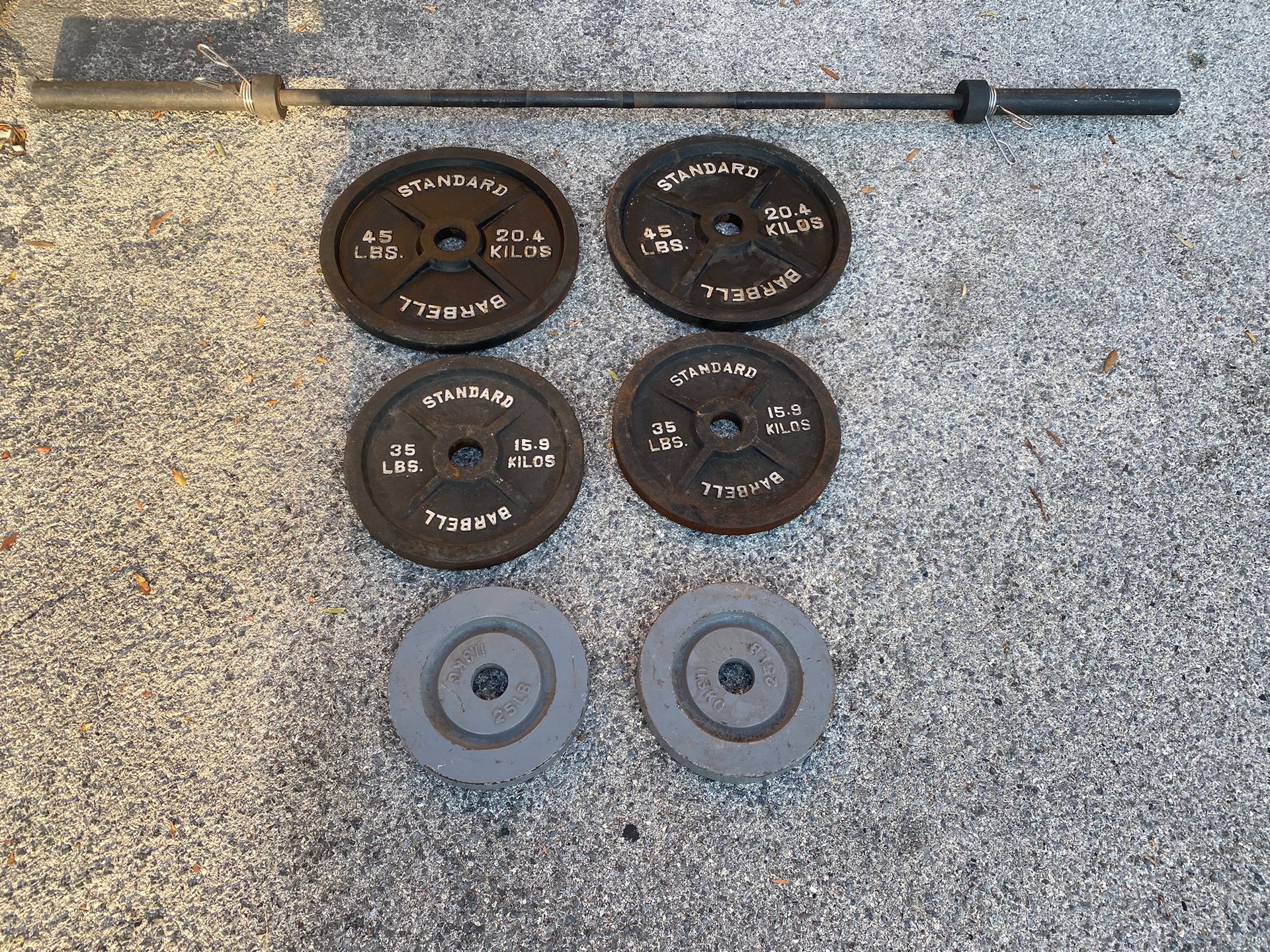 Olympic size Weights Barbell With Bar 