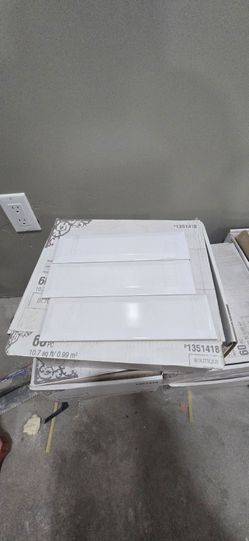 White beveled subway tile 3x9