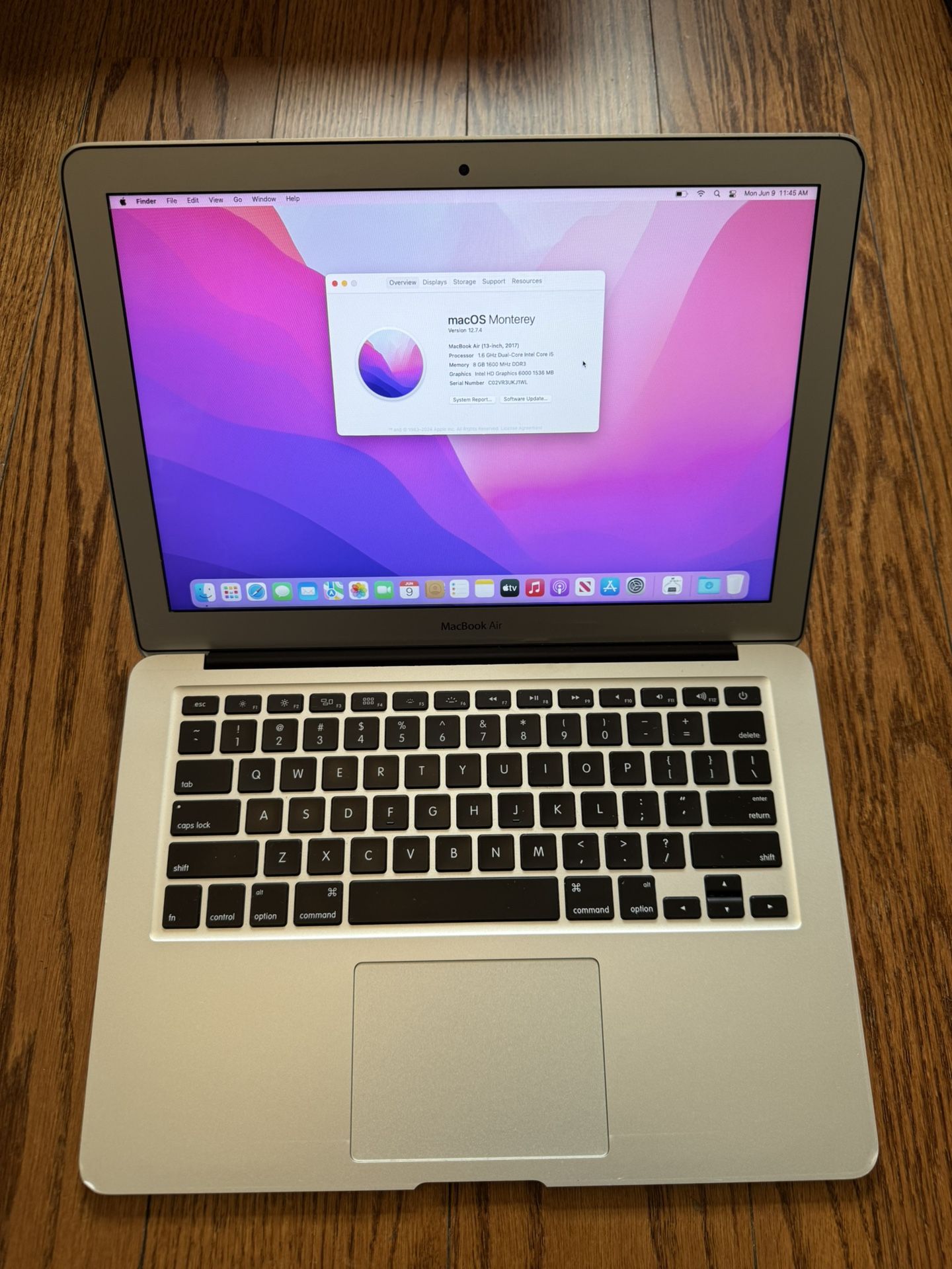 MacBook Air 13” 2017 A1466/8GB RAM/128GB SSD/Good battery 